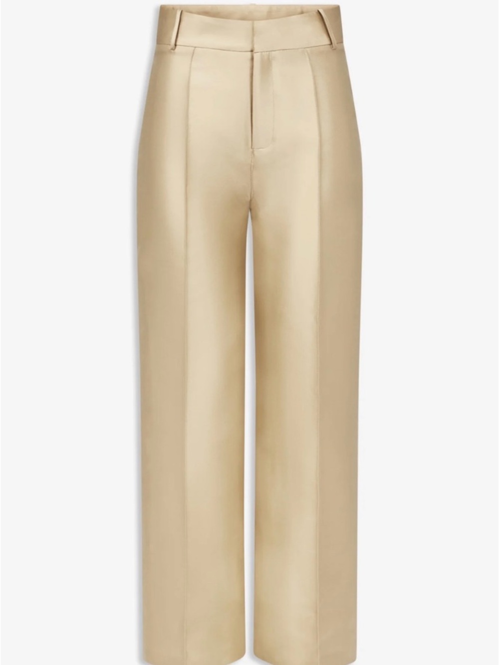 NWT Destree Beige satin straight pants - Picture 2 of 6